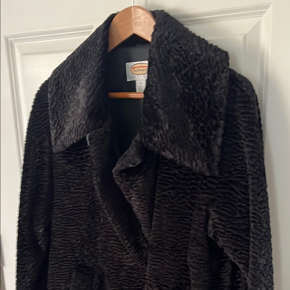 Talbots Black Teddy Jacket Plush pattern dress jacket size medium - Picture 5 of 12